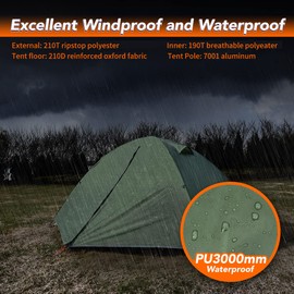 MC TOMOUNT Backpacking Tent 2 Person Waterproof Lightweight Double Layer Free-Standing Aluminum Pole for Outdoor Camping Hiking 4 Season