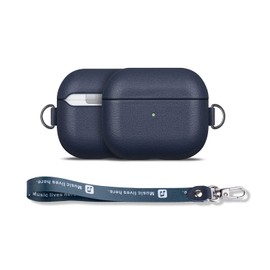 Haobobro [Nappa Series] AirPods 3 Case with Lanyard and Carabiner - Genuine Leather Case for AirPods 3rd Generation - AirPods Protective Leather Case - AirPods Leather Case - Blue Leather Case