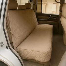 Formosa Covers Deluxe Quilted and Padded Back Seat Bench Cover - One Size fits All 56" W Taupe