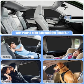 ZATOOTO Car Side Window Sun Shade, Car Window Shades for Side Window Blackout Sun Shade for Baby Black Side Protects Privacy Silver Side Reflects Sunlight Reversible Universal Fit Most Cars
