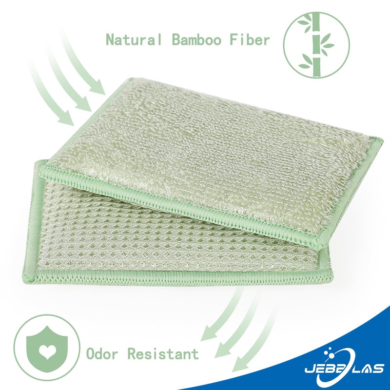JEBBLAS - Esponjas absorbentes de bambú naturales para limpieza de