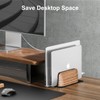UPERGO Vertical Laptop Stand, Dual Slot Wooden Laptop Holder Vertical