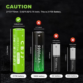CPZZ 21700 Rechargeable Battery 5000mAh Battery Large Capacity 21700 3.7v Batteries for flashlights,doorbells (4Pack 3.7v Battery 0310LQY)
