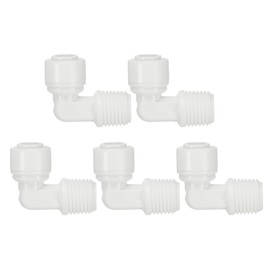 PATIKIL Water Purifier Elbow Connector 1/4" NPT Female x 1/4" OD Tube, 5 Pcs Quick Push to Connect Tube Fittings for RO/DI Reverse Osmosis Water Filter Purifier Plumbing System, White