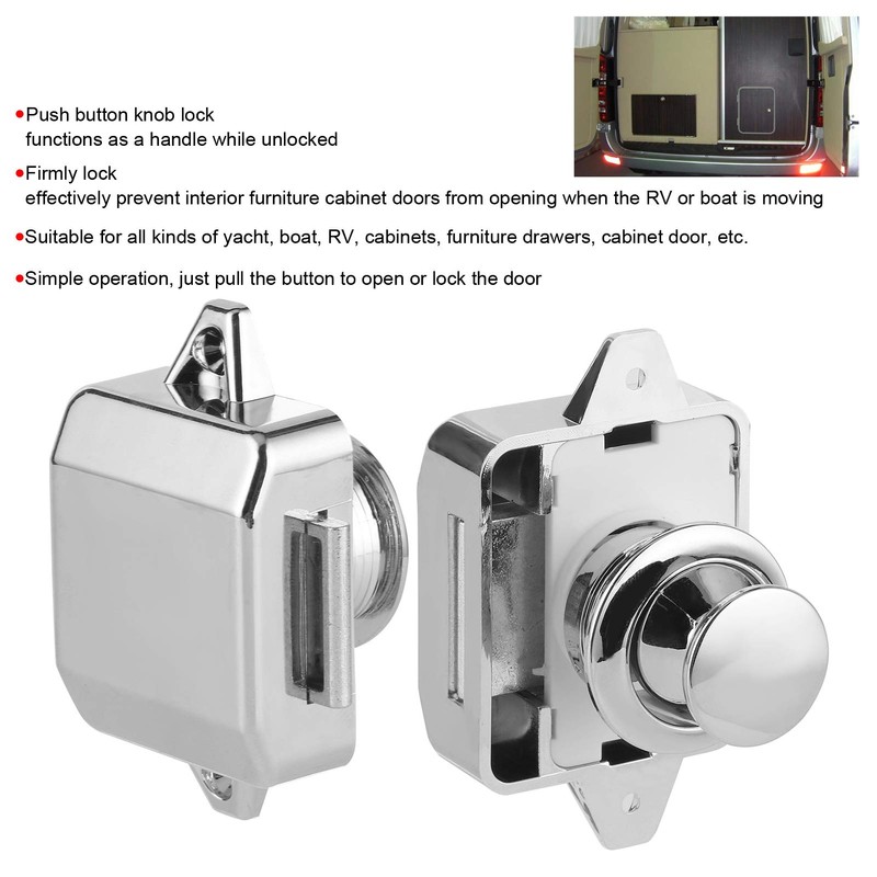 push button lock + Push Button Latch Cupboard Catch Door