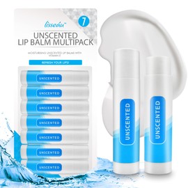 7pk Unscented Lip Balm Multipack | Lip Moisturiser & Hydrating Lip Balm Stick | Lip Care Lip Balms | Original Lipbalm | Natural Lip Repair for Dry Lips Balm With Vitamin E