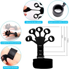 Lecute 2 Ejercitadores de Dedos Mano Agarre Ejercicios Fortalecedor de Dedo de Silicona Grip Strength Trainer 3 Niveles de Resistencia Entrenamiento de Fuerza Finger Strengthener Anti estres Extension Gym en casa