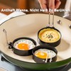 Pack of 4 Fried Egg Moulds, 1 Piece Oil Brush,