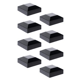 Aluminium Fence Post Caps for True 2" x 2" Fence Posts, Aluminum, Metal,Wood,Mailbox Posts, Pyramid Post Cap Cover Pressure Fit- Black (8Pack)
