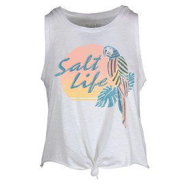 Salt Life Polly in Paradise Muscle Tank Top, White, Large