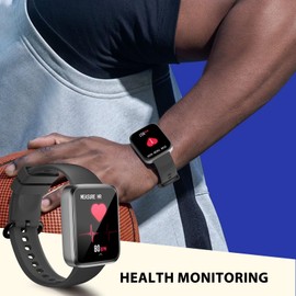 MISIRUN Smartwatch Women Men 1.71 Inch Touchscreen Fitness Watch with SpO2 Monitoring Heart Rate Monitor Sleep Monitor Pedometer Watch 20+ Sports Modes IP68 Waterproof Sports Watch for Android iOS