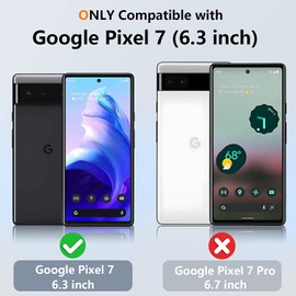 LeYi for Pixel 7 Case: 360° Rotatable Ring Holder Magnetic Kickstand Plating Gold Edge Anti Slip Shockproof Protective Women Men Case for Pixel 7 (2022), White