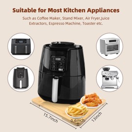 360° Rolling Tray Bamboo Appliance Slider for Kitchen Appliances, for Breville Espresso Machine Accessories, Sliding Tray for Coffee Maker Appliances Mat Easily from Under The Cabinet Natural13"×15.7"