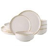 AmorArc Ceramic Dinnerware Sets, Wavy Rim Stoneware Plates and Bowls