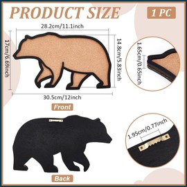 BENECREAT Bear Pin Board, Bulletin Display Board with Black Frame, Pin Board for Lapel Pin Enamel Pin Brooch Display and Storage
