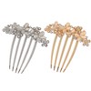 LOHGOU 2 Pcs Rhinestones Butterfly Hair Side Combs Bride Crystal