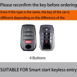 for Toyota 2019-2024 Key Fob Cover, Leather Key Chain Tup Soft Case Protection for Venza, Land Cruiser, Fortuner, Grand Highlander, Corolla Cross, Hilux (White)