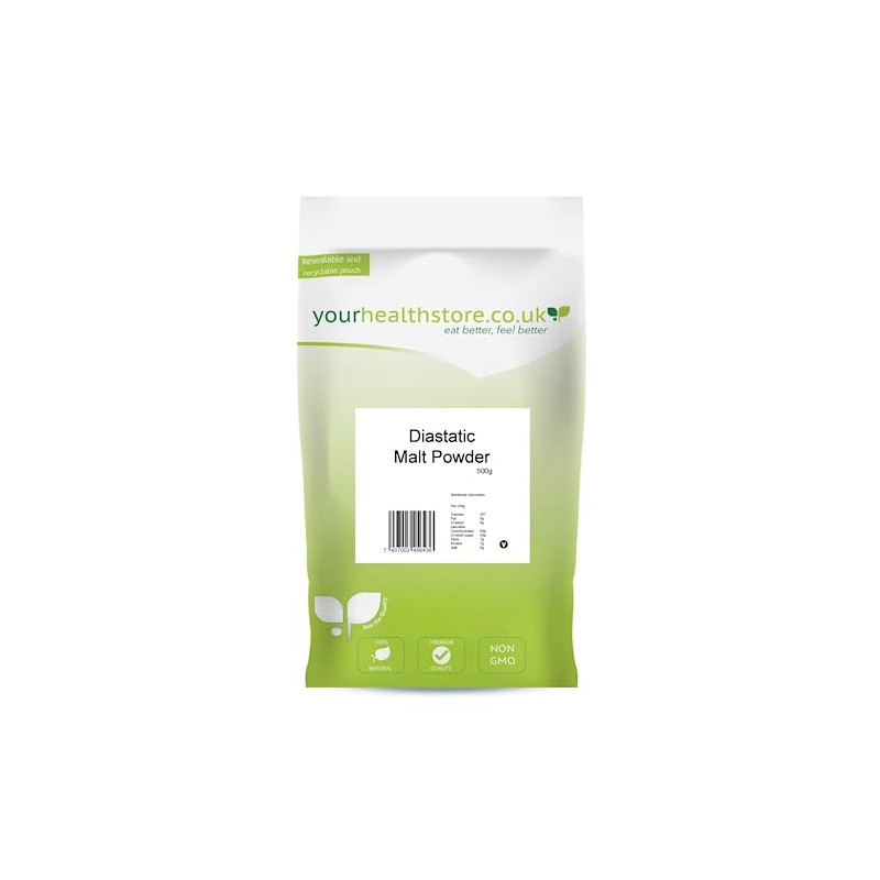 yourhealthstore Premium Diastatic Malt Powder 500g Barley Malt for Bread