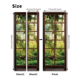 Door Stickers Decals 3D Door Murals Peel and Stick, Removable Decorative Vinyl Wallpaper Waterproof Self Adhesive Wall Covers Poster for Home Office Decoration Woods 30.3" W x 78.7" H