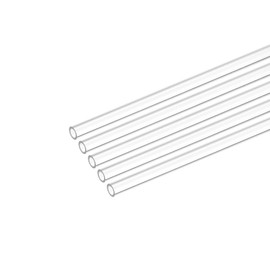 sourcing map Pack of 5 Plastic Pipes Rigid Polycarbonate Round Tube Clear 0.16 Inch (4 mm) Inner Diameter 0.23 Inch (6 mm) Outer Diameter 6 Inch (150 mm) High Effect for Lighting Models Water Pipes