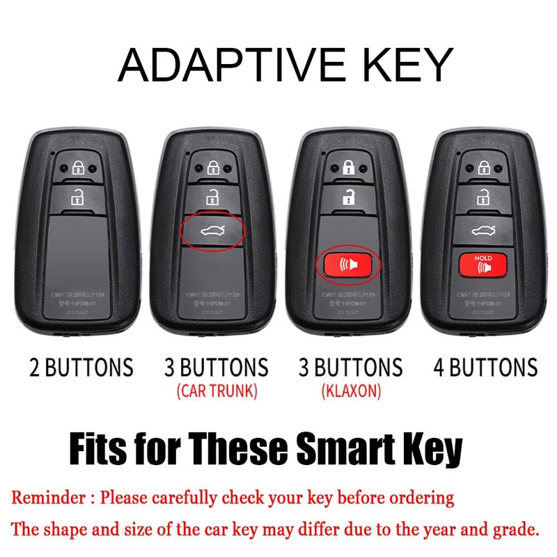 HIBEYO 2 Button Key Fob Cover Compatible with Toyota RAV4