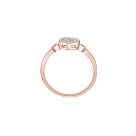 AFFY 14k Rose Gold Over Sterling Silver Round Sparkling Cubic Zirconia Love Heart Promise Ring Jewelry Gift for Womens Ring Size-7
