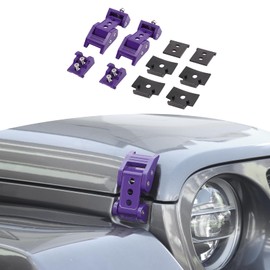 RT-TCZ for Wrangler Hood Latches Catch Kit Compatible with Jeep Wrangler JK JL Gladiator JT Purple Exterior Accessories 2pcs (3-Holes)