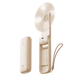 Aecooly Slim Portable Fan 2 Pack, Thin Handheld Fan, USB Rechargeable Mini Personal [17H Max Cooling Time], Battery Powered Small Foldable Pocket for Travel, Summer, Gifts for Women -Beige