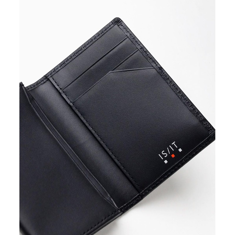 IS/IT Polymer Business Card Holder, Men's Leather, Cowhide Leather, No.989603,