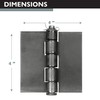 Ilyapa 2 Pack 4x4 Gate Hinges Heavy Duty Butt Hinge