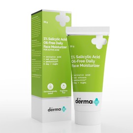 The Derma Co 1% Salicylic Acid Oil-Free Face Moisturizer with Oat Extract for Active Acne - 50g