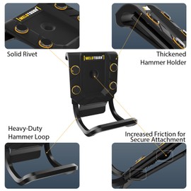 MELOTOUGH Hammer Holder for Belt, Hammer Loop, Hammer Holster, Hammer Belt Holder (Black)