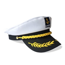 CTForest Captain's Hat, Marine Hat, Admiral Hat Cap, Suitable for Your Different Clothing Styles, So You Are the Focus of the Crowd (White)