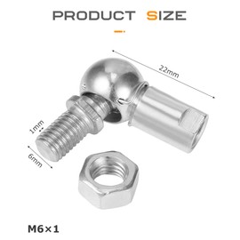 Flaconi 2PCS Ball Joint for Automotive,L Shape Ball Joint Rod End Bearing,Rod End Ball Bearing with Stud,Ball Head Joint Rod End Bearing,Carbon Steel Ball Bearing,Fits Automobiles,Go-karts (M6x1)