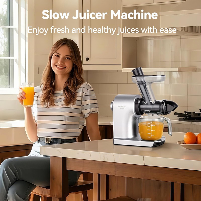Juicer Machines,ORMEO HOME Cold Press Juicer with 3.60"Large Feed Chute