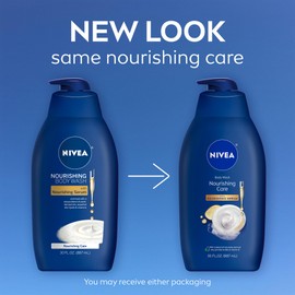 NIVEA Nourishing Care Body Wash with Nourishing Serum, Moisturizing Body Wash for Women, Enriched with Provitamin B5 and Vitamin E, 30 Fl Oz Bottle
