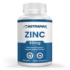 Astramax Zinc 50mg | High Potency Immune Support | Vegan, Non-GMO, Gluten-Free | 100 Count