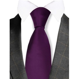 GUSLESON Brand Men's Solid Ties for Men Classic Dark Purple Tie Fashion Necktie (0791-04)