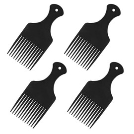 4pcs Afro Pick Comb,Black Plastic Afro Hair Comb,Afro Comb,Afro Combs For Men,Afro Comb For Curly Hair,Afro Hair Comb,Afro Combs For Women,Afro Hair Pick Comb Wide Tooth Comb,Afro Comb Set,Hair Comb