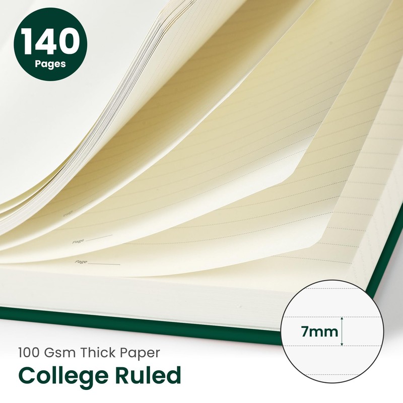 Taja Lined Spiral Journal Notebook for Women & Men, 140