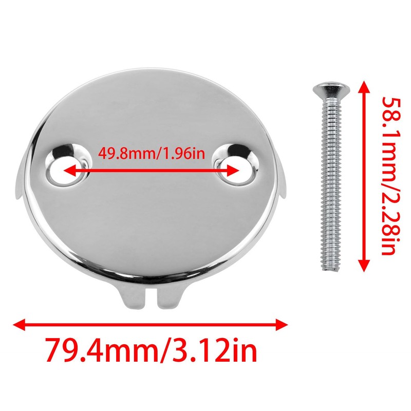 Lovelysp Stainless Steel Universal Bathtub Drain Two Hole Overflow Face