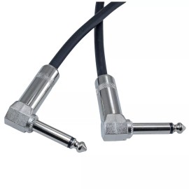 MCSPROAUDIO 2PACK 6" inch Right Angle 1/4 Mono Guitar Effect to Pedal Board Cable Patch Cord