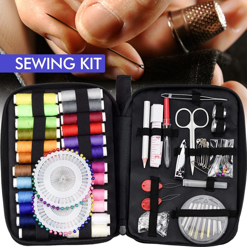 Sewing Kit with 130 Sewing Accessories, 24 Sewing Thread Rolls