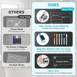 16"x12" Dry Erase Calendar,Weekly Magnetic Calendar for Fridge,25 Pack Sets Dry Erase Board Includes 6 Markers - Weekly Meal Planner Board, Grocery List and Notepad for Kitchen Refrigerator - Count: 25 Dry Erase Boards Set