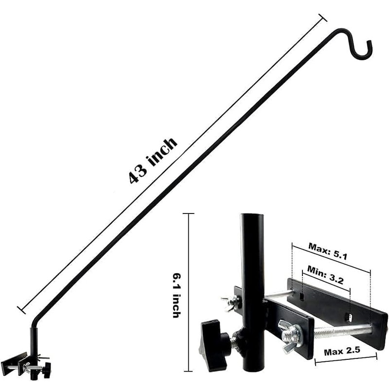 MIXXIDEA Extended Fence Deck Hook Rail Heavy Duty Bird Feeder
