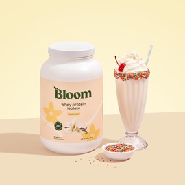 Bloom Nutrition Whey Isolate Protein Powder, Vanilla - Pure Iso Post Workout Recovery Drink Blend, Smoothie Mix with Digestive Enzymes for Gut Health - Low Carb, Keto & Zero Sugar Added