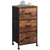 WLIVE Dresser with 3 Drawers, Fabric Nightstand, Cabinet with Wheels,
