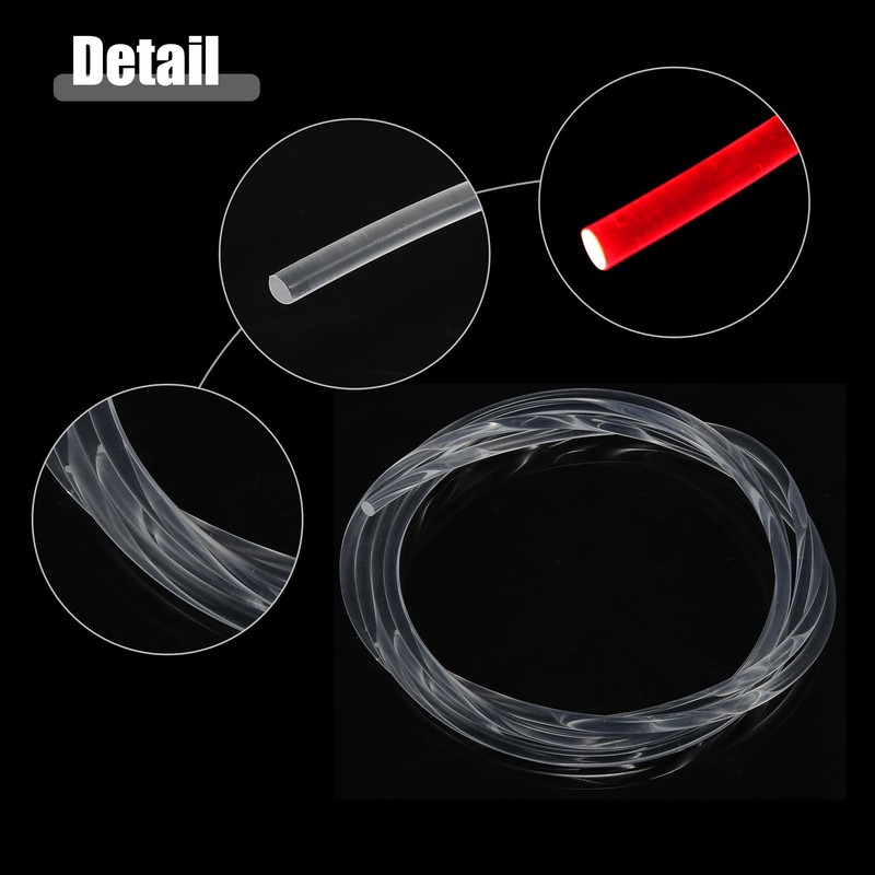 X AUTOHAUX 5mm 0.2" 2m 6.56ft Universal PMMA Plastic Optic