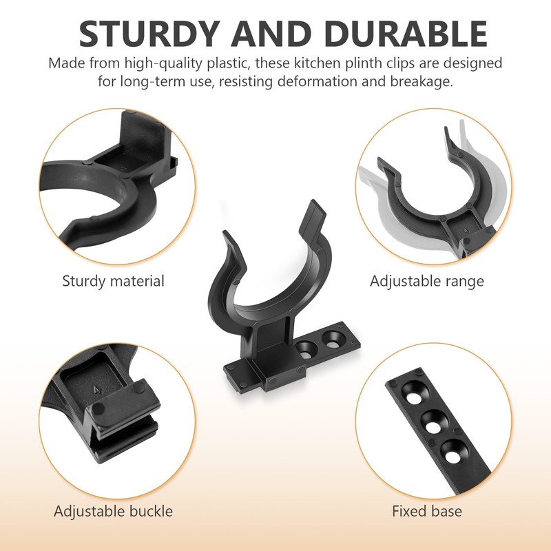 Kitchen Plinth Clips 20 Pack, Durable Kick Board Plinth Clips