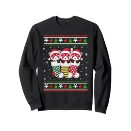 Ugly Xmas Sweater Red Panda In Christmas Socks Sweatshirt
